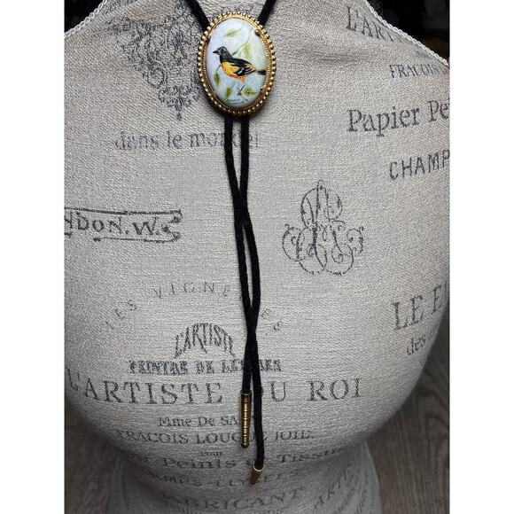 Handpainted Bird Bolo Tie – Adjustable Western Cord Necklace - Picture 1 of 2